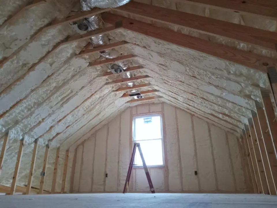 Spray foam roofing application for Crawl Space Insulation project in Olney